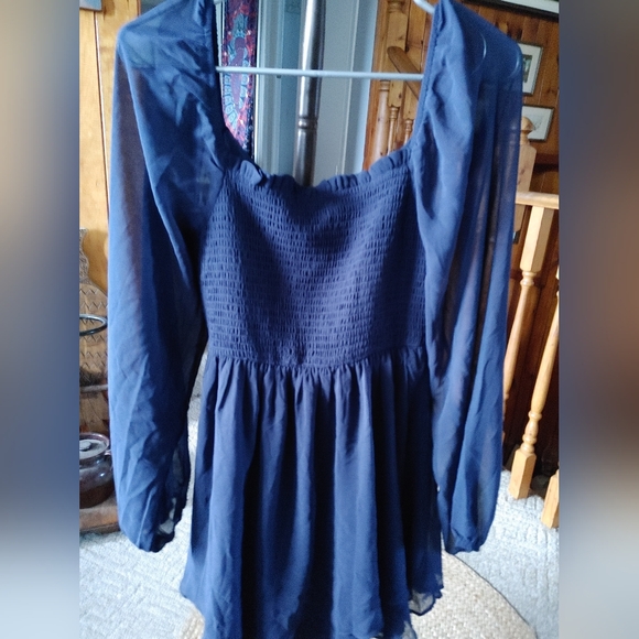 Lori Mini Babydoll Dress Altar'd State SZ.Med NWT Navy Blue - Picture 5 of 7